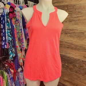 Lilly Pulitzer Coral Pink Tank Top V-Neck Sleeveless